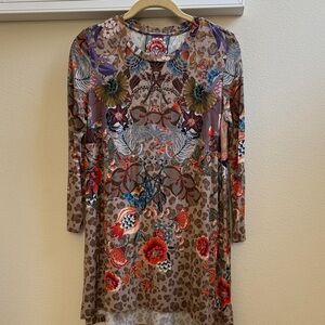 “Johnny Was” colorful/Animal Print Tunic top